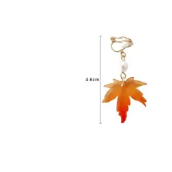 Boucles d'oreilles avec feuille d'érable  perle