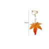 Boucles d'oreilles avec feuille d'érable  perle