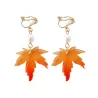 Boucles d'oreilles avec feuille d'érable  perle