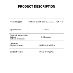 Wireless - Bluetooth - USB-C - adapter - audio receiver - transmitter - converter for Nintendo Switch - PS4 - PCSwitch