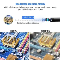 8.0mm - Caméra de finoscope USB - 1080P HD - 8 LED - câble étanche - pour Android / PC