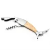 Corkscrew / bottle opener with wood handle - fish shapeBar supply