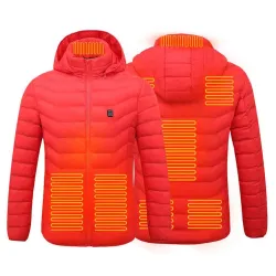 Veste chauffée USB avec capuche / fermeture éclair - en coton - unisexe
