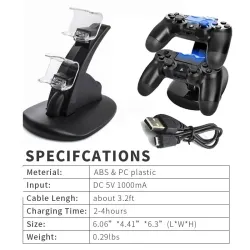 PS4 / Pro / Slim - borne de charge du contrôleur - stand - double USB - LED