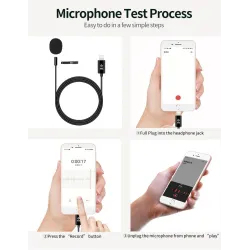 YC-LM10 II - 1.5m - 3m - 6m - professional microphone Lavalier - cable for iPhoneMicrophones