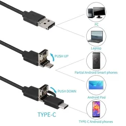 8.0mm - Caméra de finoscope USB - 1080P HD - 8 LED - câble étanche - pour Android / PC