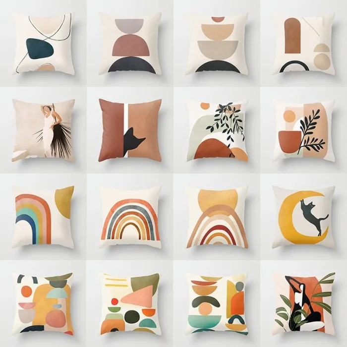 Design abstrait imprimé - housse de coussin - polyester - 40 * 40cm - 45 * 45cm
