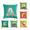 Alphabet animal - housse de coussin - coton - 45 * 45cm