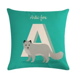 Alphabet animal - housse de coussin - coton - 45 * 45cm