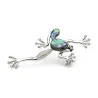 Grenouille en cristal - avec coquille - broche vintage