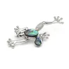 Grenouille en cristal - avec coquille - broche vintage