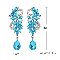 Fleurs en cristal - boucles d'oreilles luxueuses