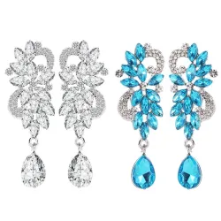 Fleurs en cristal - boucles d'oreilles luxueuses