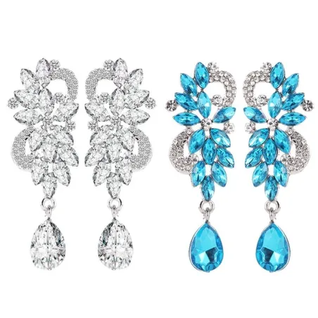 Fleurs en cristal - boucles d'oreilles luxueuses