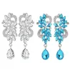 Fleurs en cristal - boucles d'oreilles luxueuses