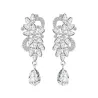 Fleurs en cristal - boucles d'oreilles luxueuses