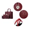 Motif serpent en cuir à la mode - sac à bandoulière / bandoulière - 3 pièces