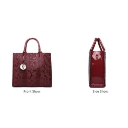 Motif serpent en cuir à la mode - sac à bandoulière / bandoulière - 3 pièces