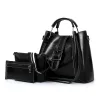 Elegant leather handbag - crossbody - small clutch bag - 3 pieces setSets
