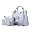 Elegant leather handbag - crossbody - small clutch bag - 3 pieces setSets