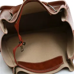Elegant leather handbag - crossbody - small clutch bag - 3 pieces setSets
