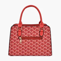 Sac à main en cuir - bandoulière - petite pochette - motif géométrique - ensemble 3 pièces