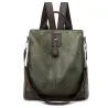 Retro leather backpack / shoulder bag with zippersBackpacks