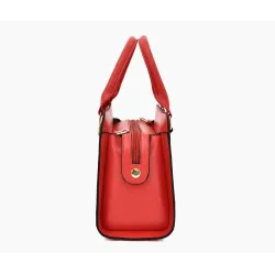 Sac à main en cuir - bandoulière - petite pochette - motif géométrique - ensemble 3 pièces