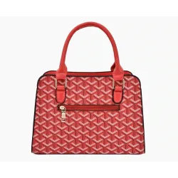 Sac à main en cuir - bandoulière - petite pochette - motif géométrique - ensemble 3 pièces
