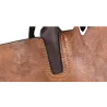 Women's leather handbag set with hemp logo - with messenger bag and purse - 3pcs