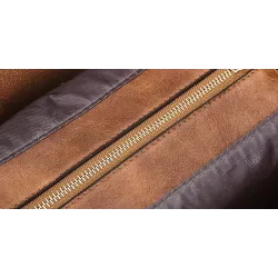 Women's leather handbag set with hemp logo - with messenger bag and purse - 3pcs
