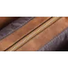 Women's leather handbag set with hemp logo - with messenger bag and purse - 3pcs