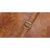 Women's leather handbag set with hemp logo - with messenger bag and purse - 3pcs