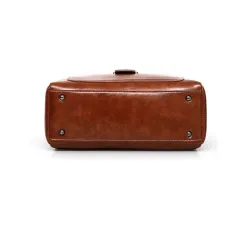 Elegant leather handbag - crossbody - small clutch bag - 3 pieces setSets