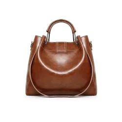 Elegant leather handbag - crossbody - small clutch bag - 3 pieces setSets