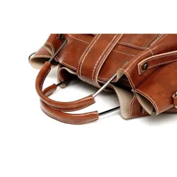 Elegant leather handbag - crossbody - small clutch bag - 3 pieces setSets