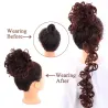 Chouchou élastique - cheveux synthétiques bouclés - chignon - queue de cheval - extension de cheveux