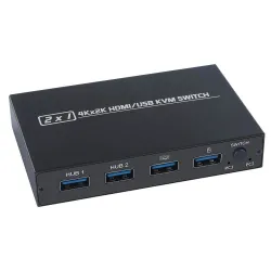 Répartiteur de commutateur KVM 4K - HDMI - USB - moniteur partagé - avec 2 ports