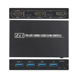 Répartiteur de commutateur KVM 4K - HDMI - USB - moniteur partagé - avec 2 ports