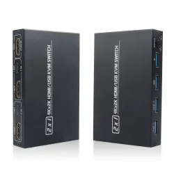 Répartiteur de commutateur KVM 4K - HDMI - USB - moniteur partagé - avec 2 ports