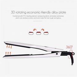 3D rotating hair straightener with temperature control