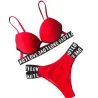 Leopard print - bathing suit for women - 2 piece - with love design