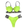 Leopard print - bathing suit for women - 2 piece - with love design