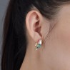 Gold small earrings with green zirconiaEarrings
