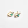 Gold small earrings with green zirconiaEarrings
