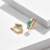 Gold small earrings with green zirconiaEarrings