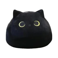 Cute black cat plush toy - cotton