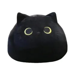 Cute black cat plush toy - cotton