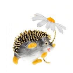Small hedgehog with a flower - broochBrooches