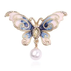 Broche en cristal - papillon - penderie - feuilles